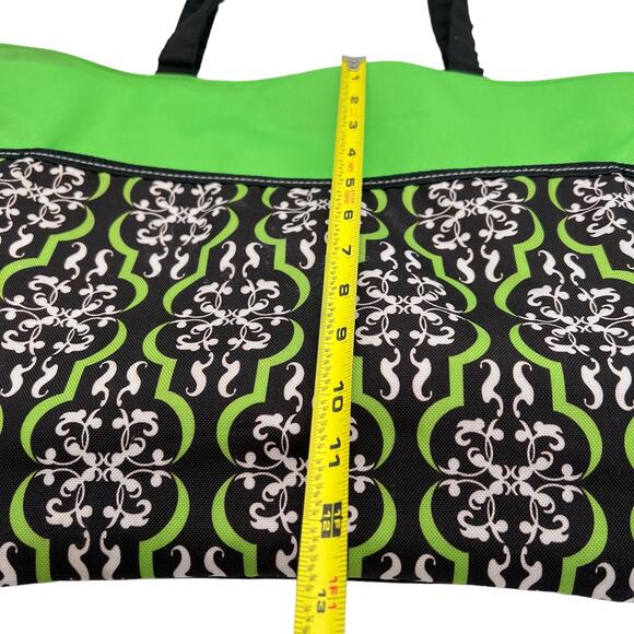 Womens Handbag Tote Jackie Studio C Geometric Pattern Pockets Black Green - Picture 12 of 15